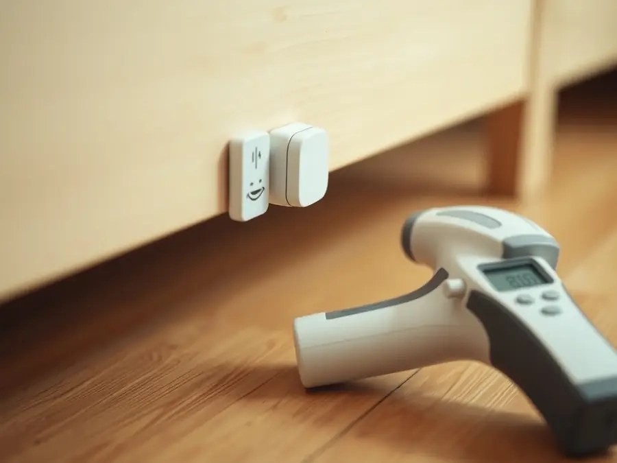 A wireless temperature sensor and an infrared thermometer used during treatment
